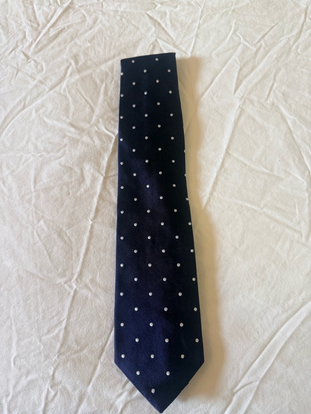 Brooks Brothers Dark Blue Tie with White Polka Dots